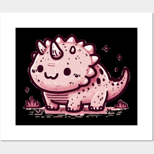 Cute funny pink dino Posters and Art
